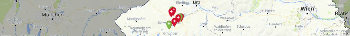 Kartenansicht für Apotheken-Notdienste in der Nähe von Pennewang (Wels  (Land), Oberösterreich)